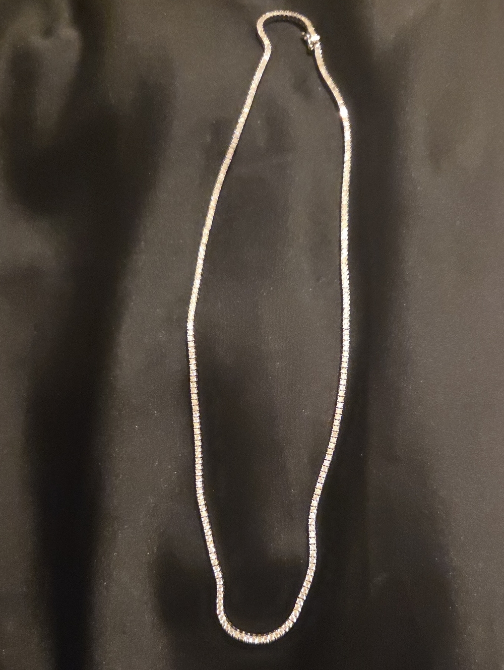 Sparkling 925 Silver Tennis Chain Necklace for Women